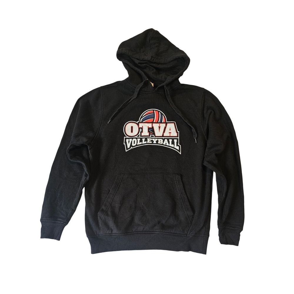 Augusta Sportswear Mens OTVA Volleyball Hoodie Black Graphic Pullover Size Small